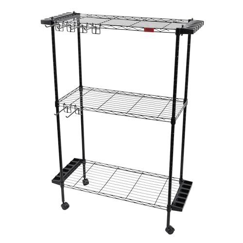 ドレス(DRESS) メタル フィッシングラック 釣り 釣り具 ロッドスタンド ロッドホルダー 収納 棚 頑丈 大容量 鑑賞用 キャスター スチールラック メタルラック